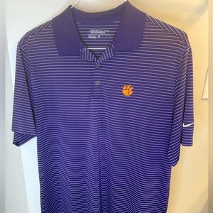 Clemson Nike Golf Tour Performance Polo in Purple and White